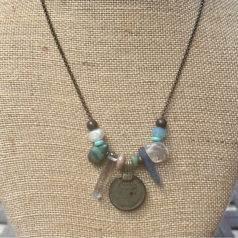 Artist created boho necklace.